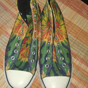 Tye Dye canvas high top converse